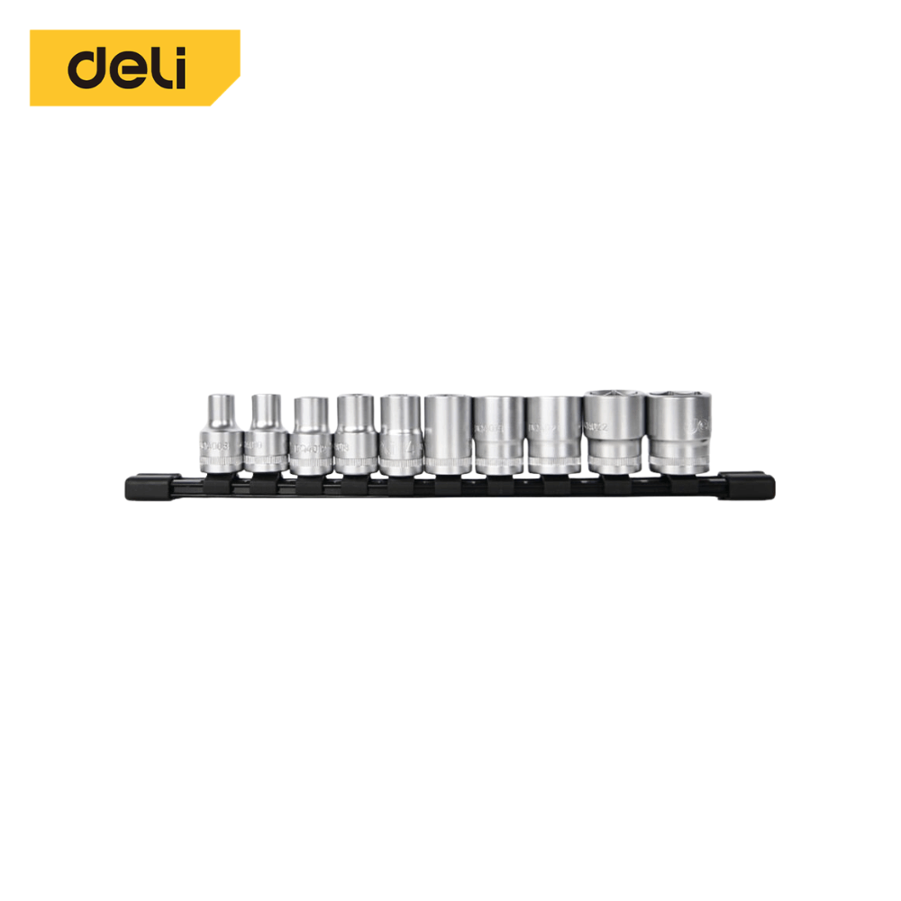 ชุดลูกบล็อก DELI EDQ41010S-SL-01 1/4นิ้ว 10ชิ้น